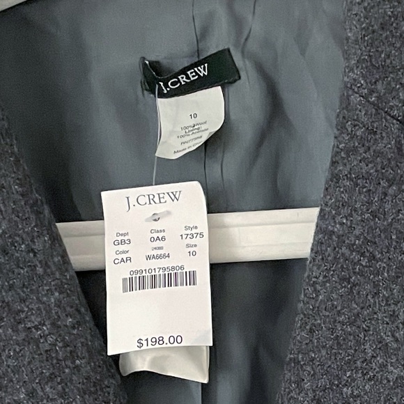 NWT J.Crew Professor Herringbone Grey Wool blazer Academia Preppy Career sz 10 - Picture 14 of 16